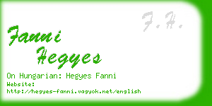 fanni hegyes business card